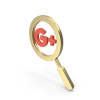 Social Media Icon Google Plus Magnify Search Gold PNG & PSD Images