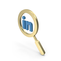 Gold LinkedIn Search Icon PNG & PSD Images