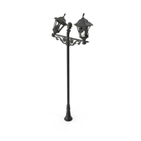 Vintage Street Light Double Damaged PNG & PSD Images
