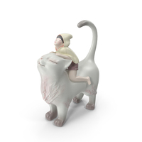 Girl On A Cat Showpiece PNG & PSD Images