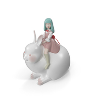 Girl On A Rabbit Showpiece PNG & PSD Images