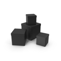 Cardboard Boxes Square Black PNG & PSD Images