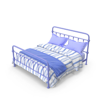 Blue Metal Bed PNG & PSD Images