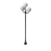 Dirty Triple Globe Street Light PNG & PSD Images