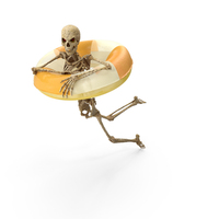 Worn Skeleton  Swimming In INFLATABLE Ring PNG & PSD Images