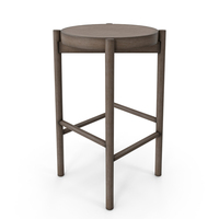 Kotan High Wood Stool By Conde House PNG & PSD Images