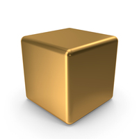 Primitive Shape Cube Gold PNG & PSD Images