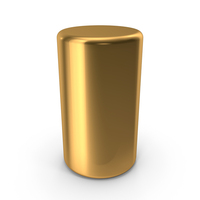 Curved Tall Gold Cylinder PNG & PSD Images