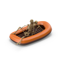 Skeleton Survivors In Inflated Lifeboat PNG & PSD Images