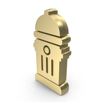Gold Fire Hydrant Symbol PNG & PSD Images