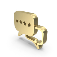 Five Star Chat Speech Bubble Gold PNG & PSD Images