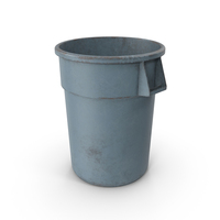 Dirty Plastic Round Garbage Canister PNG & PSD Images