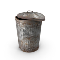 Damaged Galvanized Garbage Canister PNG & PSD Images