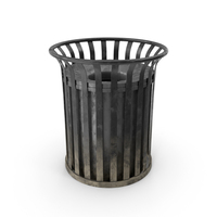 Outdoor Trash Receptacle Steel Dirty PNG & PSD Images