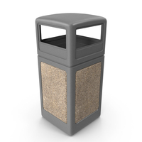 Clean Square Outdoor Trash Receptacle PNG & PSD Images