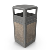 Outdoor Trash Receptacle Square Dirty PNG & PSD Images