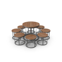 Wooden Table Set PNG & PSD Images