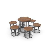 Hexagonal Table Set PNG & PSD Images