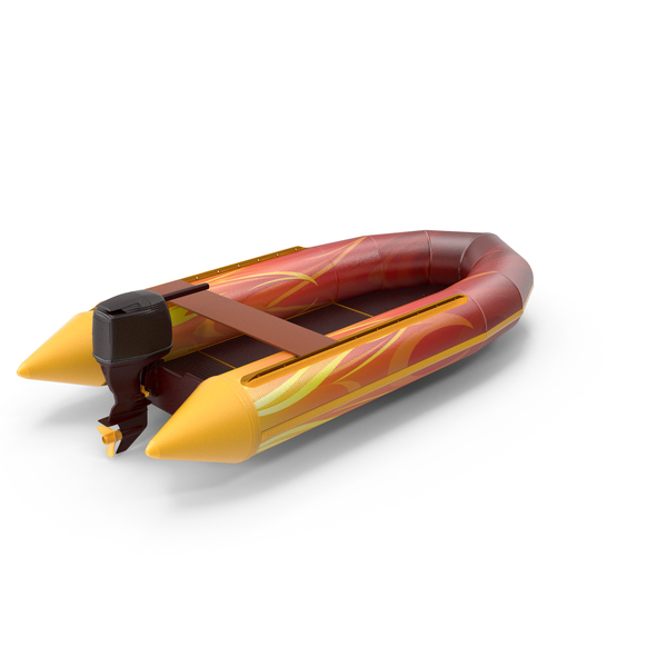 Rubber Motor Boat Flames PNG & PSD Images