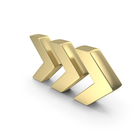 Gold Triple Arrow Fast Forward Symbol PNG & PSD Images