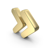 Gold Web Double Arrow Symbol PNG & PSD Images