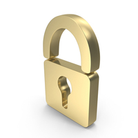 Gold Secure Lock Symbol PNG & PSD Images
