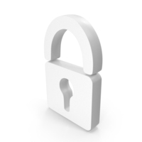White Secure Lock Logo PNG & PSD Images