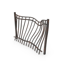 Wrought Iron Fence Damaged PNG & PSD Images