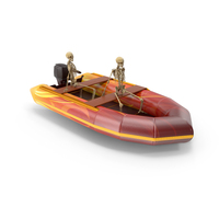 Two Worn Skeletons Riding A Rubber Motorboat PNG & PSD Images