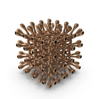 Bronze 3D Printed Grid Cube PNG & PSD Images