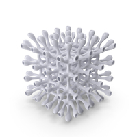 White 3D Printed Grid Cube PNG & PSD Images