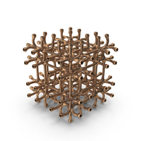 Bronze 3D Printed Connected Cube Pattern PNG & PSD Images