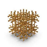 3d Printed Complex Object Gold PNG & PSD Images