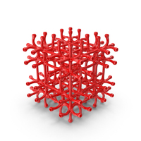 Red 3D Printed Connected Cube Pattern PNG & PSD Images