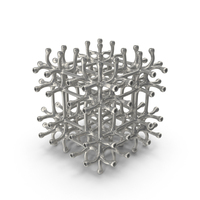 Silver 3D Printed Connected Cube Pattern PNG & PSD Images