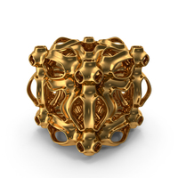 3d Printed Complex Object Gold PNG & PSD Images