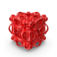 Red 3D Printed Geometric Pattern PNG & PSD Images