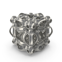 3d Printed Complex Object Silver PNG & PSD Images