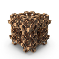 Bronze 3D Printed Decorative Complex Grid PNG & PSD Images