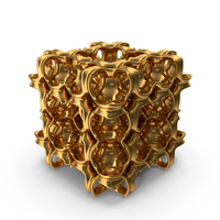 Gold 3D Printed Decorative Complex Grid PNG & PSD Images