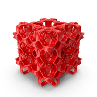 Red 3D Printed Decorative Complex Grid PNG & PSD Images