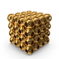 3d Printed Complex Object Gold PNG & PSD Images