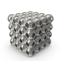 Silver 3D Printed Circular Cube Grid PNG & PSD Images