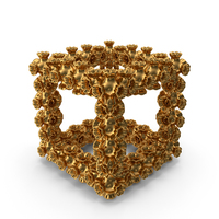 Gold 3D Printed Decorative Cube PNG & PSD Images