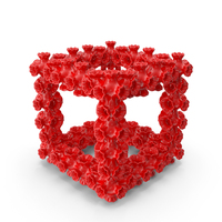 Red 3D Printed Decorative Cube PNG & PSD Images