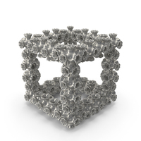 Silver 3D Printed Decorative Cube PNG & PSD Images