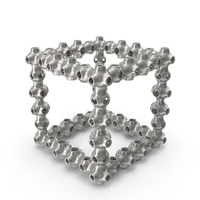 Silver 3D Printed Decorative Cube Outline PNG & PSD Images