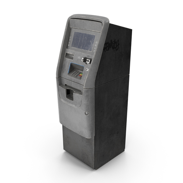 Freestanding ATM Dirty PNG & PSD Images