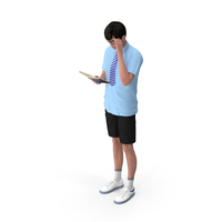 Chinese Schoolboy With Book PNG & PSD Images