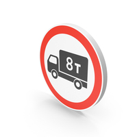 Heavy Eight Ton Vehicle Road Sign PNG & PSD Images